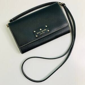 Kate Spade Natalie Wellesley Black Leather Crossbody Clutch